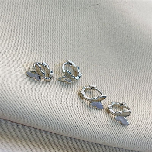 Butterfly Ear Buckle Earrings Women's S925 Silver Niche Design