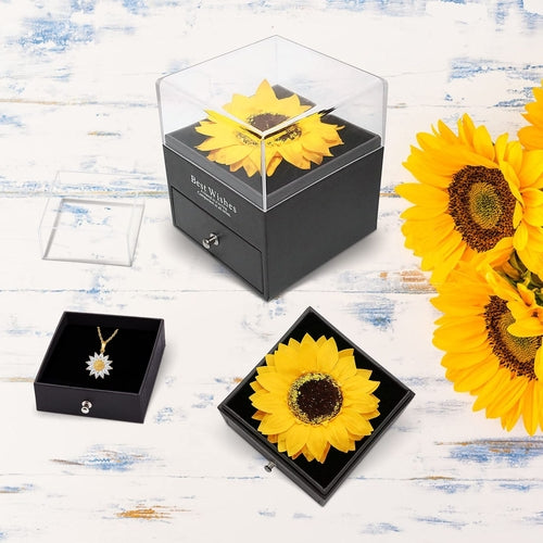 European and American Cross-Border Popular Sunflower Jewelry Box
