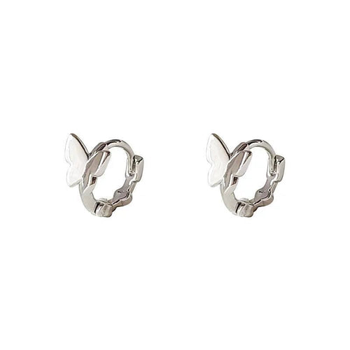 Butterfly Ear Buckle Earrings Women's S925 Silver Niche Design